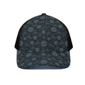 Blue Sun And Moon Pattern Print Black Mesh Trucker Hat
