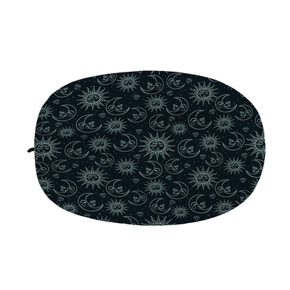 Blue Sun And Moon Pattern Print Car Side Mirror Covers