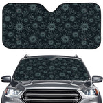 Blue Sun And Moon Pattern Print Car Windshield Sun Shade