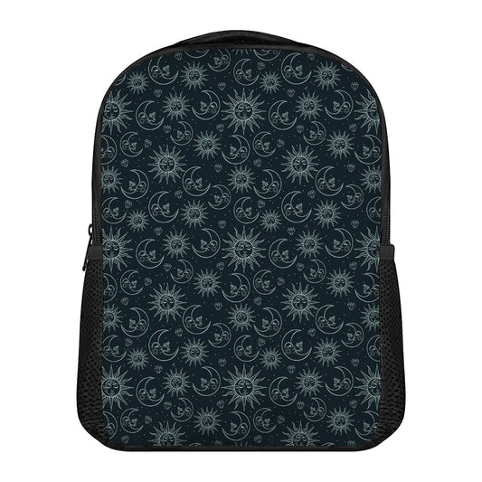 Blue Sun And Moon Pattern Print Casual Backpack