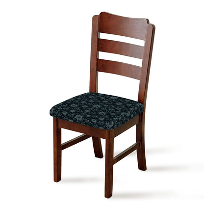 Blue Sun And Moon Pattern Print Chair Cushion Cover