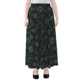 Blue Sun And Moon Pattern Print Chiffon Maxi Skirt