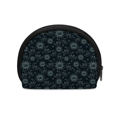 Blue Sun And Moon Pattern Print Coin Purse