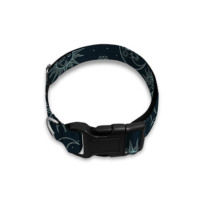 Blue Sun And Moon Pattern Print Dog Collar