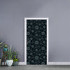 Blue Sun And Moon Pattern Print Door Sticker