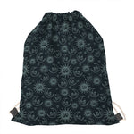 Blue Sun And Moon Pattern Print Drawstring Bag