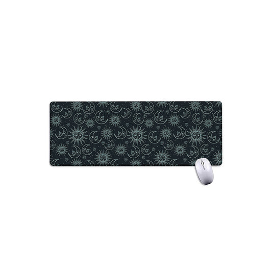 Blue Sun And Moon Pattern Print Extended Mouse Pad