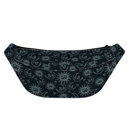 Blue Sun And Moon Pattern Print Fanny Pack