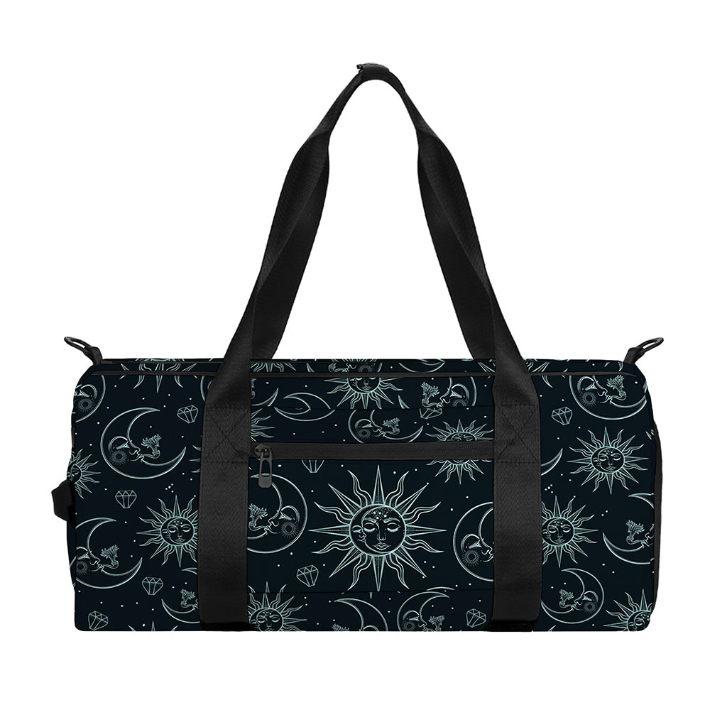 Blue Sun And Moon Pattern Print Gym Bag