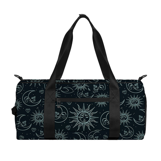 Blue Sun And Moon Pattern Print Gym Bag