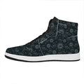 Blue Sun And Moon Pattern Print High Top Leather Sneakers
