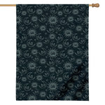 Blue Sun And Moon Pattern Print House Flag