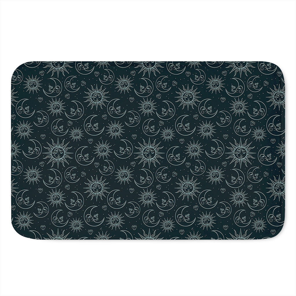 Blue Sun And Moon Pattern Print Indoor Door Mat
