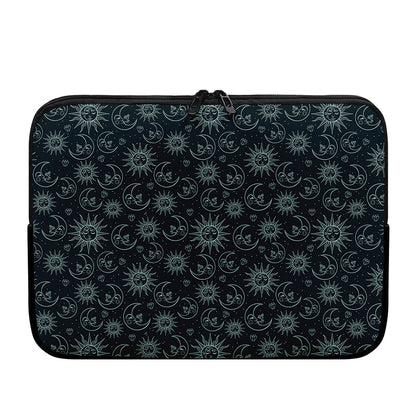 Blue Sun And Moon Pattern Print Laptop Sleeve