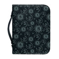 Blue Sun And Moon Pattern Print Leather Bible Cover