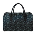 Blue Sun And Moon Pattern Print Leather Duffel Bag