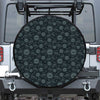 Blue Sun And Moon Pattern Print Leather Spare Tire Cover