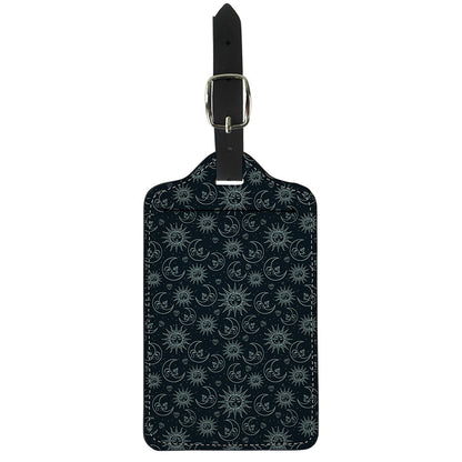Blue Sun And Moon Pattern Print Luggage Tag