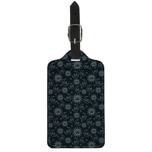 Blue Sun And Moon Pattern Print Luggage Tag
