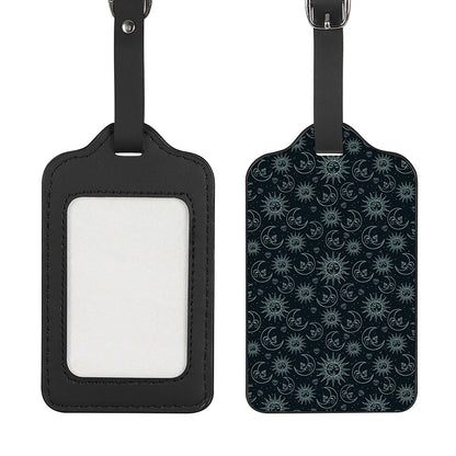 Blue Sun And Moon Pattern Print Luggage Tag