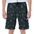 Blue Sun And Moon Pattern Print Men's Beach Shorts