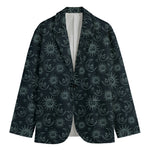 Blue Sun And Moon Pattern Print Men's Blazer