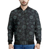 Blue Sun And Moon Pattern Print Men's Bomber Jacket