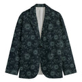 Blue Sun And Moon Pattern Print Men's Cotton Blazer