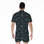 Blue Sun And Moon Pattern Print Men's Rompers