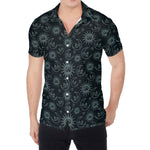 Blue Sun And Moon Pattern Print Men's Shirt