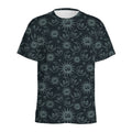 Blue Sun And Moon Pattern Print Men's Athletic T-Shirt