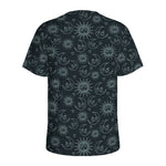 Blue Sun And Moon Pattern Print Men's Sports T-Shirt