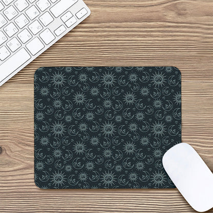 Blue Sun And Moon Pattern Print Mouse Pad