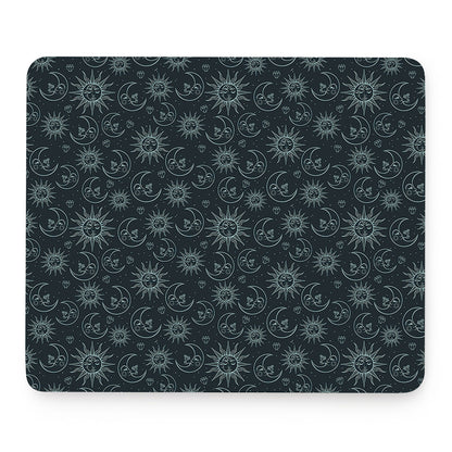 Blue Sun And Moon Pattern Print Mouse Pad