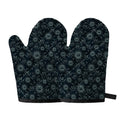 Blue Sun And Moon Pattern Print Oven Mitts