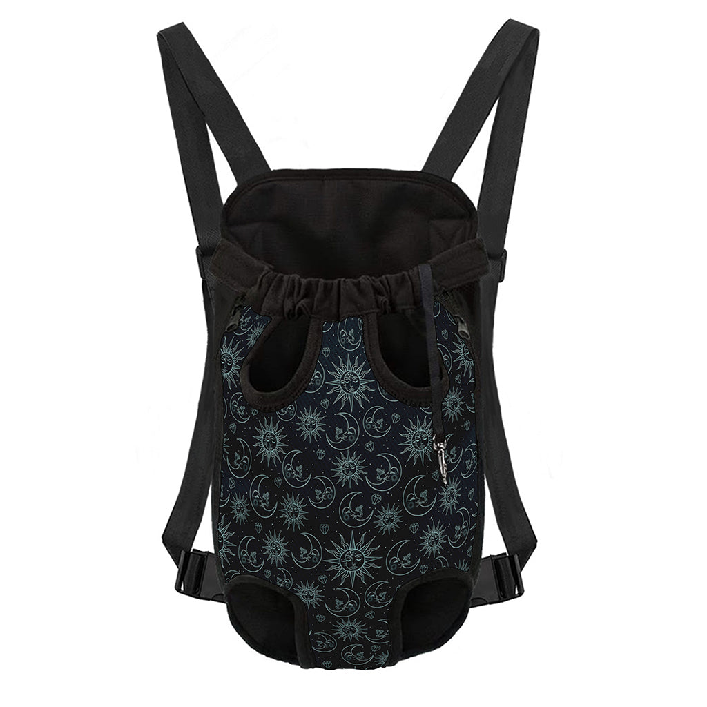 Blue Sun And Moon Pattern Print Pet Carrier Backpack