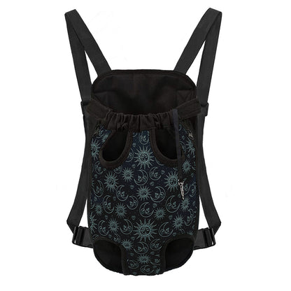 Blue Sun And Moon Pattern Print Pet Carrier Backpack