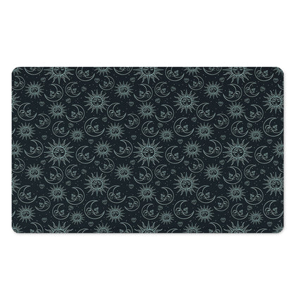 Blue Sun And Moon Pattern Print Polyester Doormat
