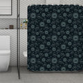 Blue Sun And Moon Pattern Print Polyester Shower Curtain