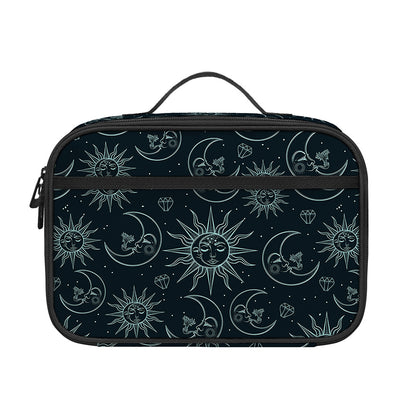 Blue Sun And Moon Pattern Print Portable Lunch Bag