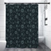 Blue Sun And Moon Pattern Print Premium Shower Curtain