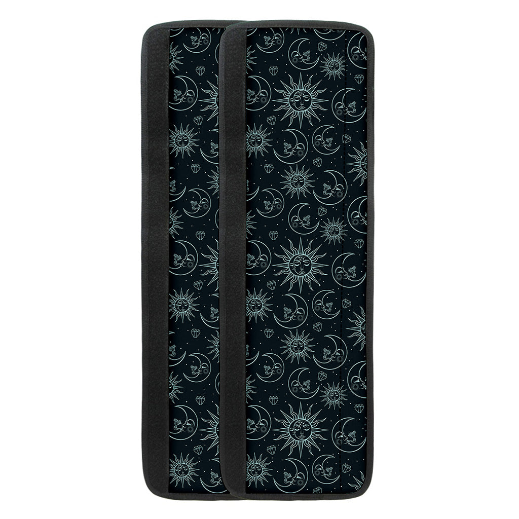 Blue Sun And Moon Pattern Print Refrigerator Handle Covers