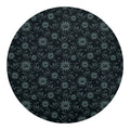 Blue Sun And Moon Pattern Print Round Blanket