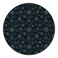 Blue Sun And Moon Pattern Print Round Floor Mat