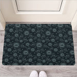 Blue Sun And Moon Pattern Print Rubber Doormat
