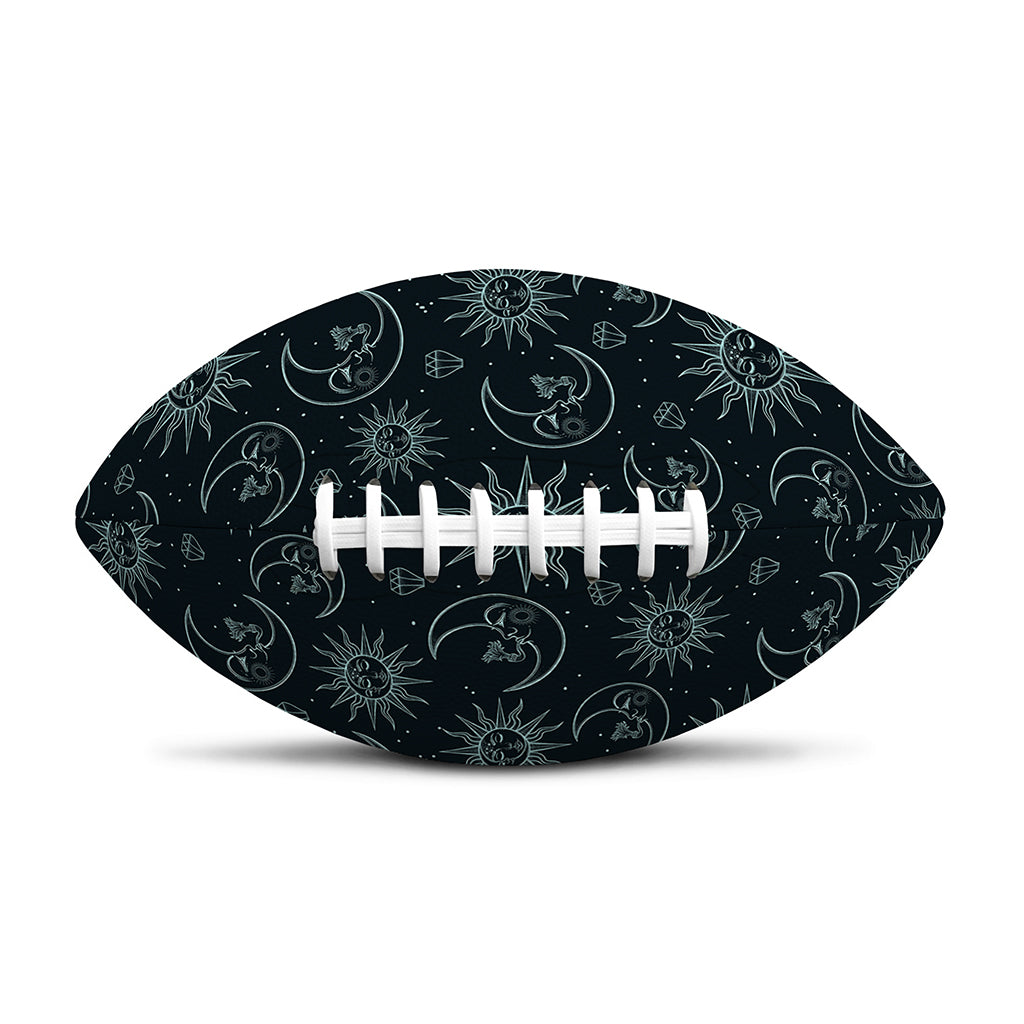 Blue Sun And Moon Pattern Print Rugby Ball