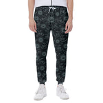 Blue Sun And Moon Pattern Print Scuba Joggers
