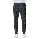 Blue Sun And Moon Pattern Print Scuba Joggers