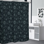 Blue Sun And Moon Pattern Print Shower Curtain