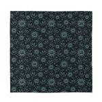 Blue Sun And Moon Pattern Print Silk Bandana